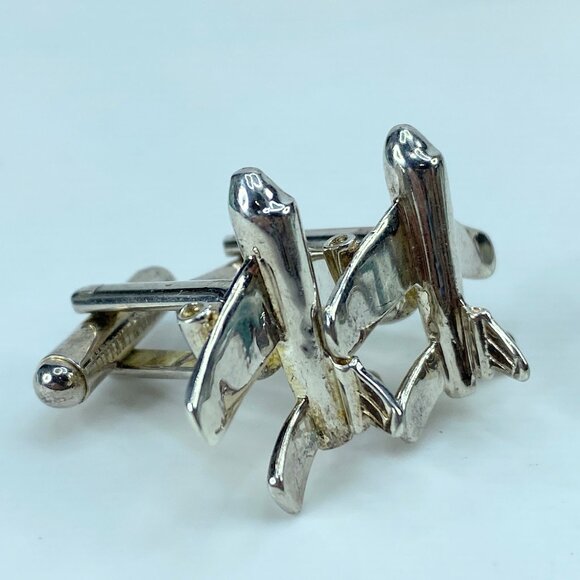 Tiffany & Co Airplane Pilot Plane Jet Cufflinks sterling silver 925 10g JR352 - Picture 4 of 8